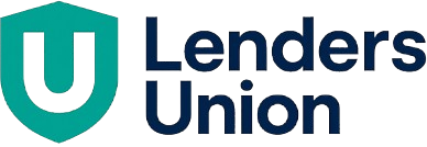 LendersUnion logo with refined teal wordmark and icon